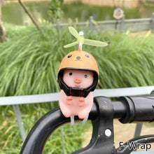 Load image into Gallery viewer, Helmet Little Pink Pig Car Accessories Wind Broken Car Cute Little Pink Pig With Helmet Propeller Wind-breaking Duck Road Bike Motor Helmet Riding Cycling Car Decor
