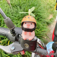 Load image into Gallery viewer, Helmet Little Pink Pig Car Accessories Wind Broken Car Cute Little Pink Pig With Helmet Propeller Wind-breaking Duck Road Bike Motor Helmet Riding Cycling Car Decor
