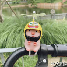 Load image into Gallery viewer, Helmet Little Pink Pig Car Accessories Wind Broken Car Cute Little Pink Pig With Helmet Propeller Wind-breaking Duck Road Bike Motor Helmet Riding Cycling Car Decor
