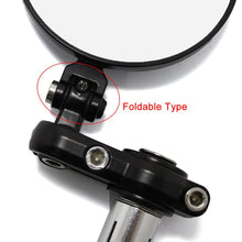 Load image into Gallery viewer, Motorcycle Universal CNC Aluminum Rear View 3" Handle Folding Bar End 7/8" Mirrors For Honda Suzuki Yamaha Kawasaki Chopper
