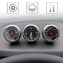 Load image into Gallery viewer, Car Clock Ornament Auto Watch Thermometer Hygrometer Guage Meters Decoration Mini Automobile Display Clock In Car Accessories

