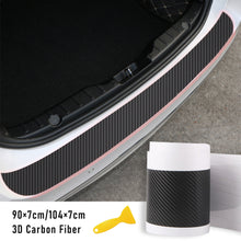 Load image into Gallery viewer, Universal 3D Carbon Fiber Car Rear Trunk Guard Plate Sticker Car Rear Bumper Trim Anti-Kicked Scratch Protection Sticker Strip
