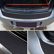 Load image into Gallery viewer, Universal 3D Carbon Fiber Car Rear Trunk Guard Plate Sticker Car Rear Bumper Trim Anti-Kicked Scratch Protection Sticker Strip
