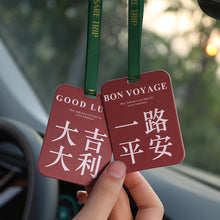 Load image into Gallery viewer, Car Air Freshener Hanging Rearview Mirror Perfume Peace Happiness Style Auto Pendant Decoration Car Deodorization Accessories

