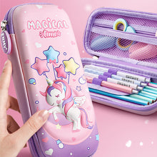 Load image into Gallery viewer, 3D Unicorn EVA Cute Pencil Box School Student Stationery Box Children Pencil Storage Box Three Layer Large Capacity Pencil Case
