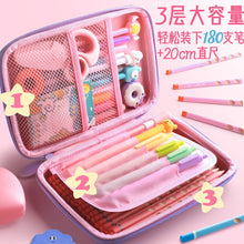Load image into Gallery viewer, 3D Unicorn EVA Cute Pencil Box School Student Stationery Box Children Pencil Storage Box Three Layer Large Capacity Pencil Case
