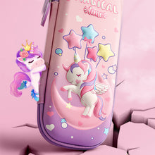 Load image into Gallery viewer, 3D Unicorn EVA Cute Pencil Box School Student Stationery Box Children Pencil Storage Box Three Layer Large Capacity Pencil Case
