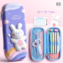 Load image into Gallery viewer, 3D Unicorn EVA Cute Pencil Box School Student Stationery Box Children Pencil Storage Box Three Layer Large Capacity Pencil Case

