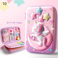 Load image into Gallery viewer, 3D Unicorn EVA Cute Pencil Box School Student Stationery Box Children Pencil Storage Box Three Layer Large Capacity Pencil Case
