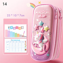 Load image into Gallery viewer, 3D Unicorn EVA Cute Pencil Box School Student Stationery Box Children Pencil Storage Box Three Layer Large Capacity Pencil Case
