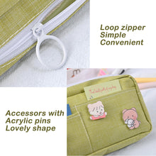 Load image into Gallery viewer, kawaii Large Capacity Pencil Case Canvas Clamshell Pen Bag Candy Organizer Pouch Makeup Bags Stationery Storage Box School Supplies Kids Gift
