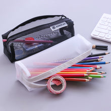 Load image into Gallery viewer, Transparent Pencil Case Large Capacity Pen Bag Examination Dedicated Nylon Mesh Pen Case Makeup Storage Stationery Box School Supplies

