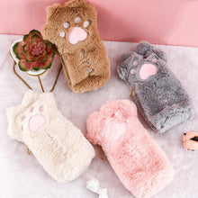 Load image into Gallery viewer, Cut Cat Paw Pencil Bag Soft Plush Cosmetics Pouch Large Capacity Pencil Case Pen Holder School Supplies Stationery Organizer

