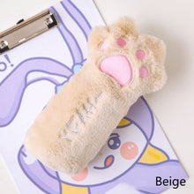 Load image into Gallery viewer, Cut Cat Paw Pencil Bag Soft Plush Cosmetics Pouch Large Capacity Pencil Case Pen Holder School Supplies Stationery Organizer
