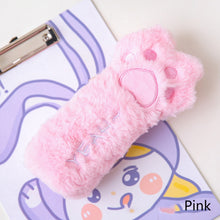 Load image into Gallery viewer, Cut Cat Paw Pencil Bag Soft Plush Cosmetics Pouch Large Capacity Pencil Case Pen Holder School Supplies Stationery Organizer
