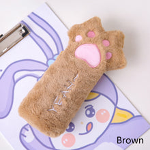 Load image into Gallery viewer, Cut Cat Paw Pencil Bag Soft Plush Cosmetics Pouch Large Capacity Pencil Case Pen Holder School Supplies Stationery Organizer
