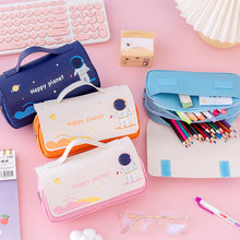 Load image into Gallery viewer, Large Capacity Pencil Case Canvas Pen Bag Classic Double Layer Pen Pocket Multifunctional Stationery Storage Bag Student Travel School Supplies Pouch
