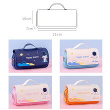 Load image into Gallery viewer, Large Capacity Pencil Case Canvas Pen Bag Classic Double Layer Pen Pocket Multifunctional Stationery Storage Bag Student Travel School Supplies Pouch
