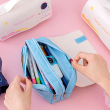 Load image into Gallery viewer, Large Capacity Pencil Case Canvas Pen Bag Classic Double Layer Pen Pocket Multifunctional Stationery Storage Bag Student Travel School Supplies Pouch
