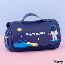 Load image into Gallery viewer, Large Capacity Pencil Case Canvas Pen Bag Classic Double Layer Pen Pocket Multifunctional Stationery Storage Bag Student Travel School Supplies Pouch

