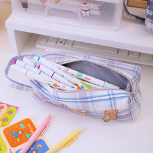 Load image into Gallery viewer, Large Capacity Double Layer Students Sweet JK Plaid Pattern Pencil Case Kawaii Large capacity Pencil Bag School Stationery Supplies

