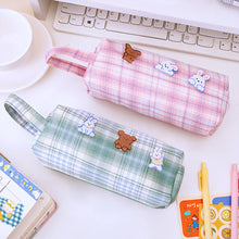 Load image into Gallery viewer, Large Capacity Double Layer Students Sweet JK Plaid Pattern Pencil Case Kawaii Large capacity Pencil Bag School Stationery Supplies
