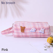 Load image into Gallery viewer, Large Capacity Double Layer Students Sweet JK Plaid Pattern Pencil Case Kawaii Large capacity Pencil Bag School Stationery Supplies
