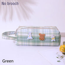 Load image into Gallery viewer, Large Capacity Double Layer Students Sweet JK Plaid Pattern Pencil Case Kawaii Large capacity Pencil Bag School Stationery Supplies
