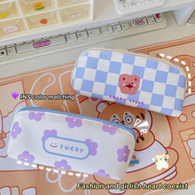 Load image into Gallery viewer, Large Capacity Classic Checkerboard Pencil Case Waterproof Double-layer Stationery Box Storage Bag Travel Cosmetic Bag
