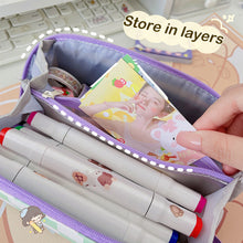 Load image into Gallery viewer, Large Capacity Classic Checkerboard Pencil Case Waterproof Double-layer Stationery Box Storage Bag Travel Cosmetic Bag
