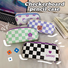Load image into Gallery viewer, Large Capacity Classic Checkerboard Pencil Case Waterproof Double-layer Stationery Box Storage Bag Travel Cosmetic Bag
