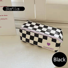 Load image into Gallery viewer, Large Capacity Classic Checkerboard Pencil Case Waterproof Double-layer Stationery Box Storage Bag Travel Cosmetic Bag
