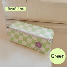 Load image into Gallery viewer, Large Capacity Classic Checkerboard Pencil Case Waterproof Double-layer Stationery Box Storage Bag Travel Cosmetic Bag
