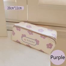 Load image into Gallery viewer, Large Capacity Classic Checkerboard Pencil Case Waterproof Double-layer Stationery Box Storage Bag Travel Cosmetic Bag
