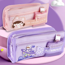 Load image into Gallery viewer, Large Capacity Ins Canvas Pencil Case Korean Cute Japanese Girl Small Fresh Primary School Student Junior Storage Bag
