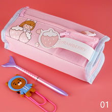 Load image into Gallery viewer, Large Capacity Ins Canvas Pencil Case Korean Cute Japanese Girl Small Fresh Primary School Student Junior Storage Bag
