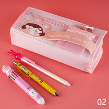 Load image into Gallery viewer, Large Capacity Ins Canvas Pencil Case Korean Cute Japanese Girl Small Fresh Primary School Student Junior Storage Bag
