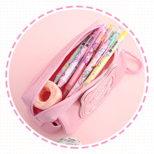 Load image into Gallery viewer, Cute Pencil Case Quicksand Cat Pencil Bag Three Layers Big Pen Case Girls Kawaii Stationery Bag Cartoon Animals Pen Bag Student
