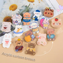 Load image into Gallery viewer, Cartoon Acrylic Bear Brooch Girl Accessories Clothes Bag Pendant Badge Pin Clothes Bags Decoration Accessory Gift
