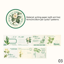 Load image into Gallery viewer, Plant Pattern Washi Tape Masking Tapes DIY Handmade Decorative Stickers For Journal Scrapbooking Office Supplies
