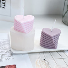 Load image into Gallery viewer, Rotating Stacking Heart Candle Molds Candle Silicone Mold 3D Handmade Craft Aromatherapy Candle Soy Wax Mould Making Supplies
