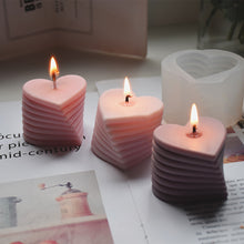 Load image into Gallery viewer, Rotating Stacking Heart Candle Molds Candle Silicone Mold 3D Handmade Craft Aromatherapy Candle Soy Wax Mould Making Supplies
