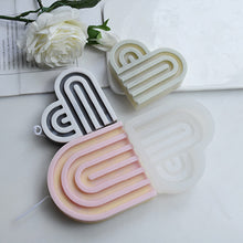 Load image into Gallery viewer, Arch Rainbow Heart Candle Molds Candle Silicone Mold 3D Handmade Craft Aromatherapy Candle Soy Wax Mould Making Supplies
