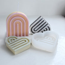 Load image into Gallery viewer, Arch Rainbow Heart Candle Molds Candle Silicone Mold 3D Handmade Craft Aromatherapy Candle Soy Wax Mould Making Supplies
