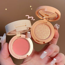 Load image into Gallery viewer, 3 Colors Highlight Rouge Blusher Makeup Palette Blush Contour Palette Pearlescent Face Glitter Pigment Face Powder Cosmetics
