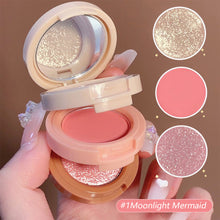 Load image into Gallery viewer, 3 Colors Highlight Rouge Blusher Makeup Palette Blush Contour Palette Pearlescent Face Glitter Pigment Face Powder Cosmetics
