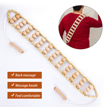 Load image into Gallery viewer, Wood Back Massage Roller Rope Wood Therapy Cellulite Portable Massage Tools Self Massage Tools for Neck Leg Back Pain Relief
