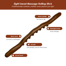 Load image into Gallery viewer, Massager for Body Natural Carbonized Wood Scraping Massage Stick Back Massager SPA Therapy Tool Point Beech Scraping Stick
