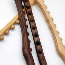 Load image into Gallery viewer, Massager for Body Natural Carbonized Wood Scraping Massage Stick Back Massager SPA Therapy Tool Point Beech Scraping Stick
