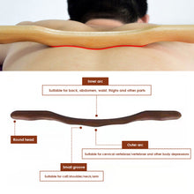 Load image into Gallery viewer, Massager for Body Natural Carbonized Wood Scraping Massage Stick Back Massager All-purpose Meridian Dredging Beech Scraping Stick
